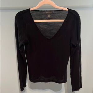 Banana Republic Black V-Neck Sweater